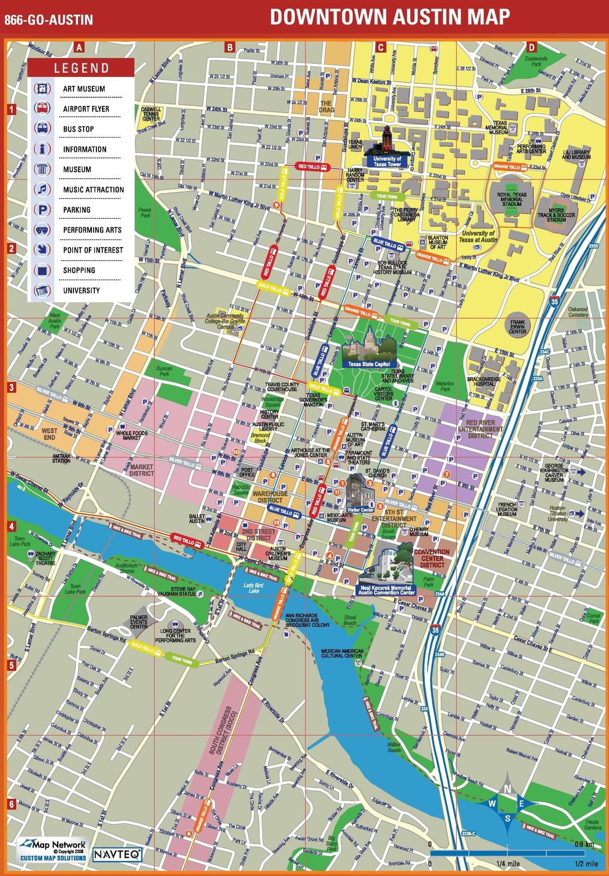 市オースティンの地図