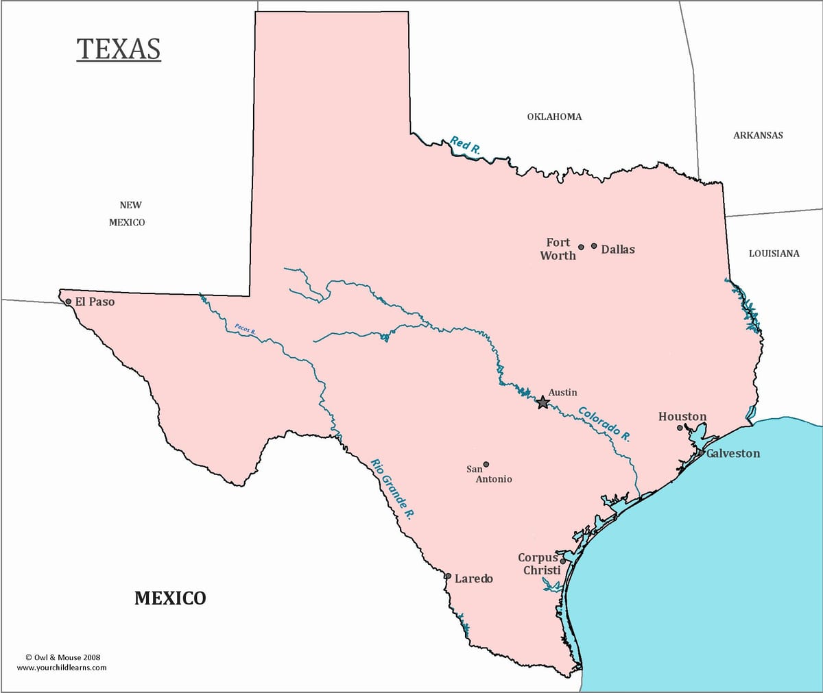 テキサスの地図オースティン