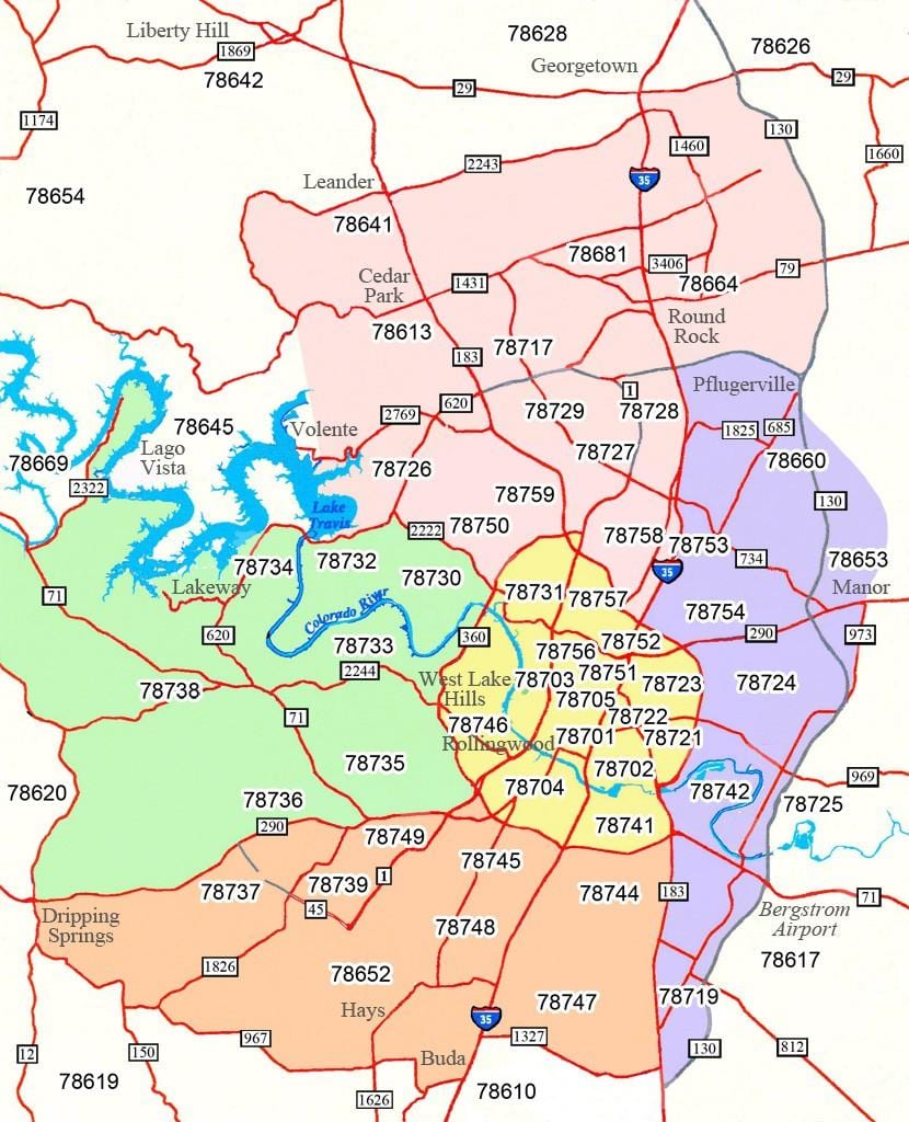Austin Tx番地図
