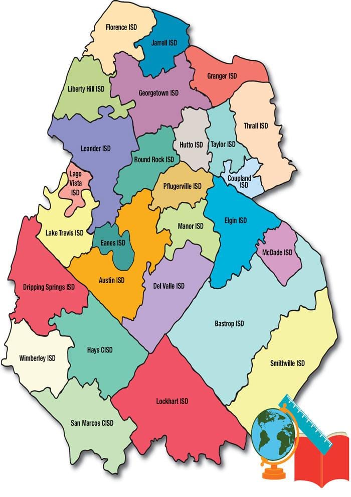 オースティン地域通学区域地図