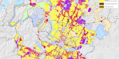 都市のオースティンゾーニングの地図