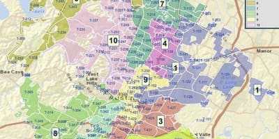 Austin Txゾーニングの地図