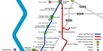オースティンレールの地図