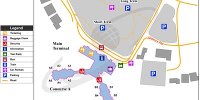 オースティン空港地図端子