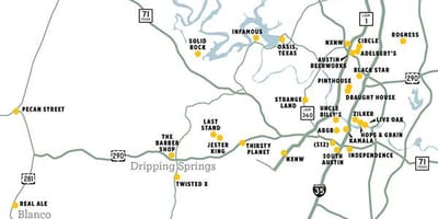 地図オースティンのビール