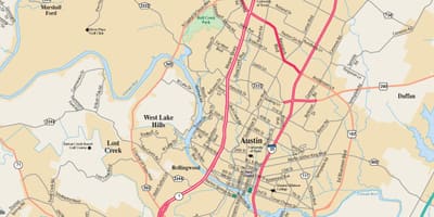 図オースティンテキサスや周辺地域