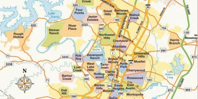 地図Austin Tx街